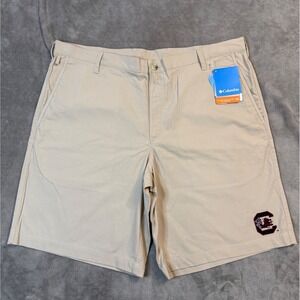 Columbia Men's Shorts Tan South Carolina Gamecocks Omni-Shade UPF 50 Size 40 NWT
